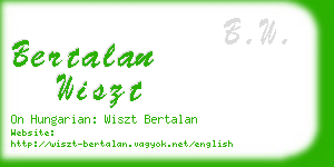 bertalan wiszt business card